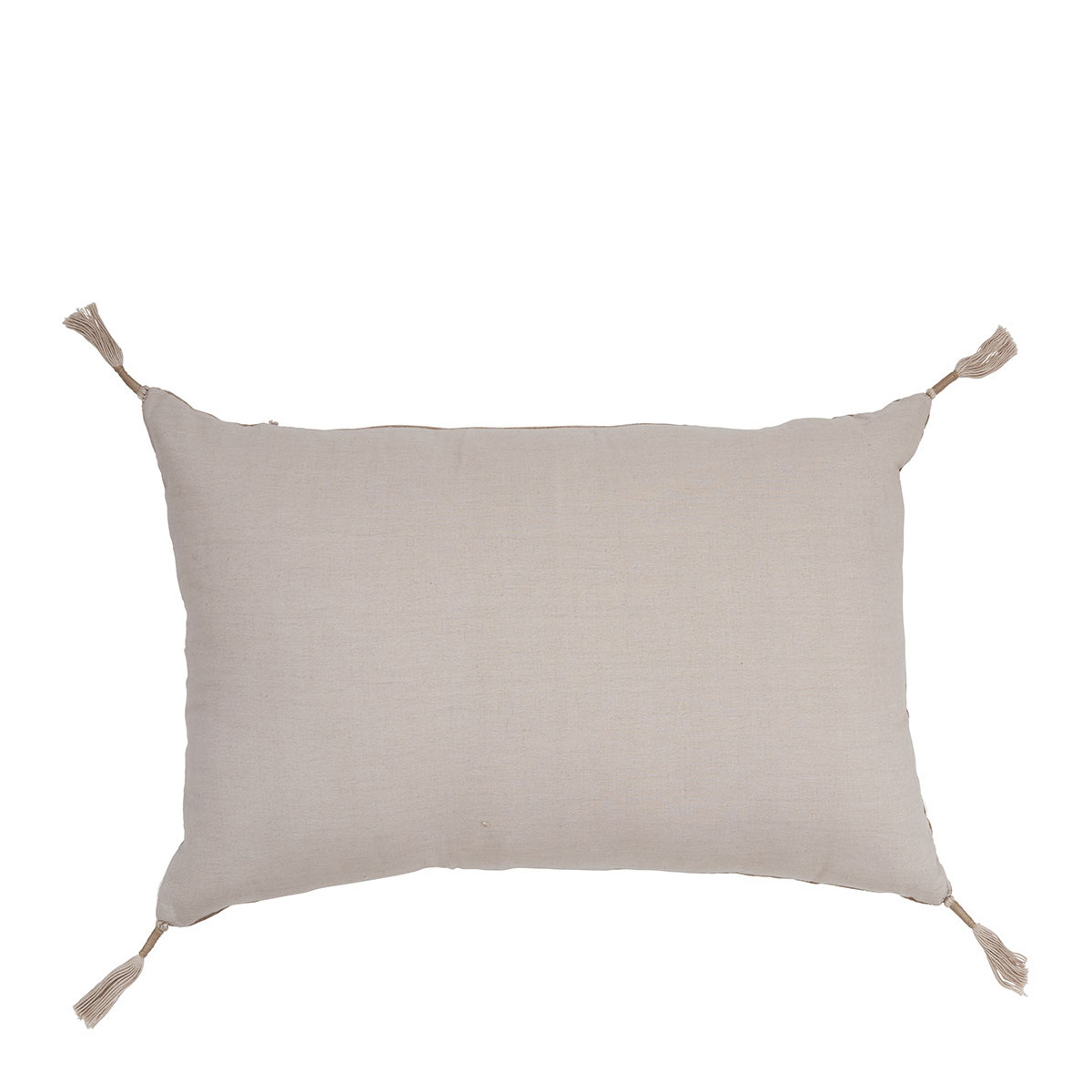 Housse de coussin en velours de coton gris, BLANC D’IVOIRE