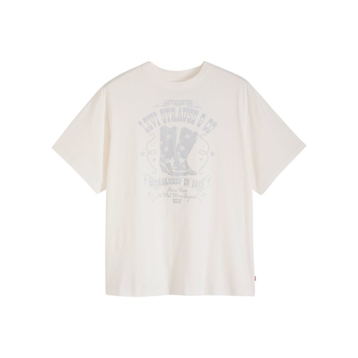 T-shirt en coton blanc à coupe ajustée pourvu de manches courtes blanc, LEVI'S