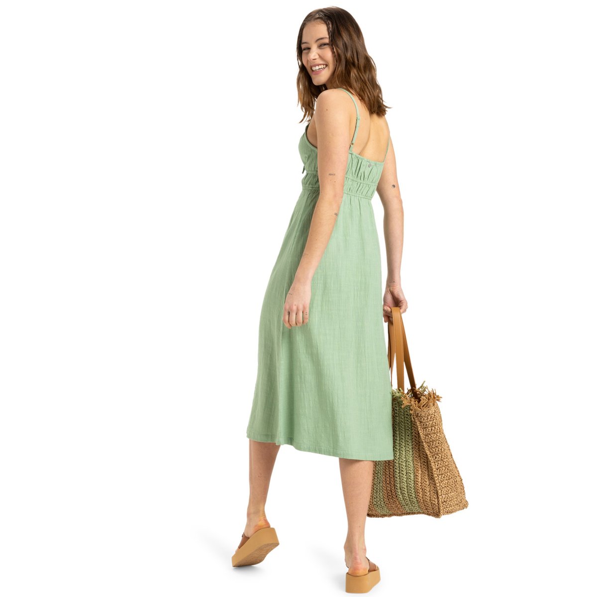 Robe midi ROSIE SKIES. vert basil, ROXY