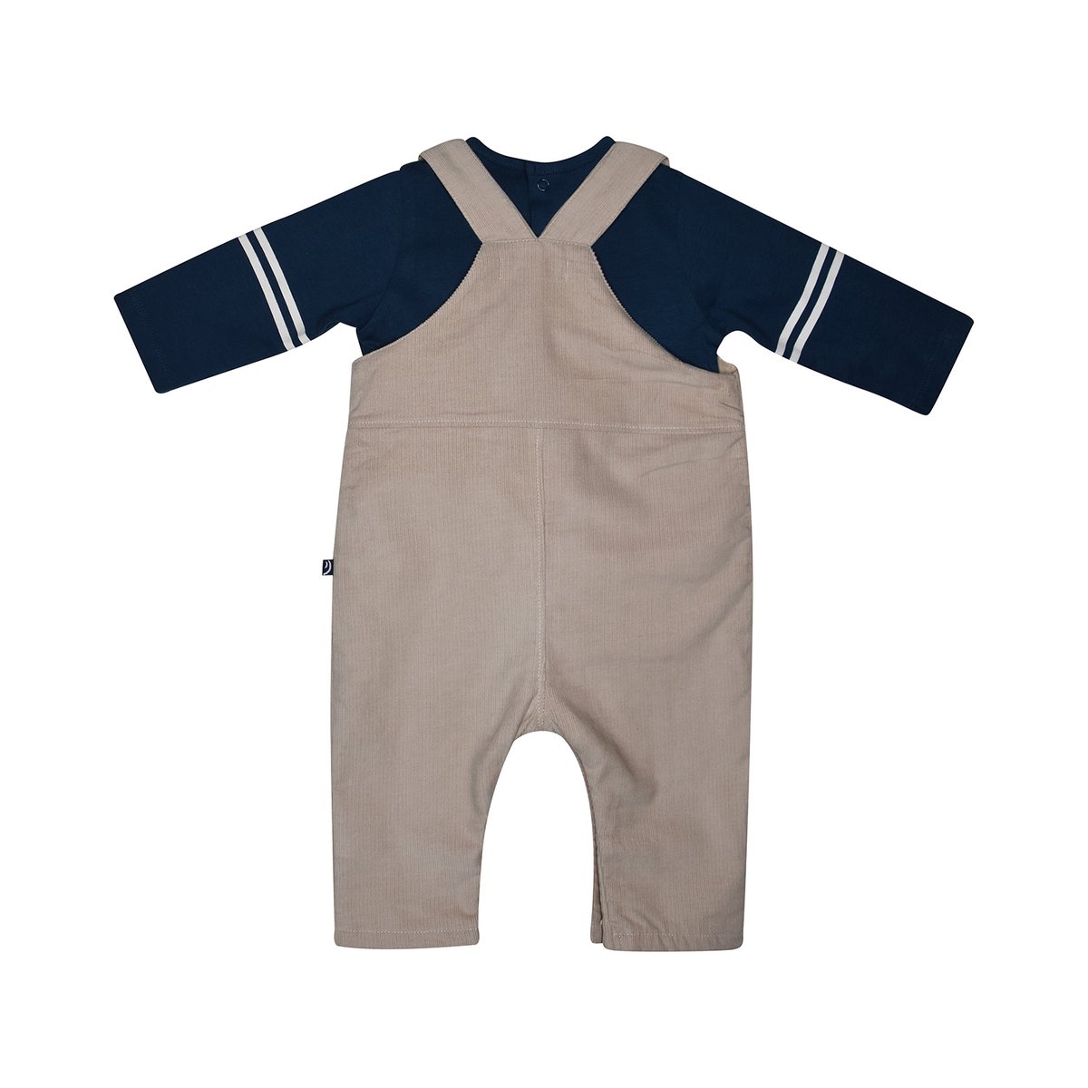 Tshirt salopette paolino velours cotele long beige, SUCRE D'ORGE