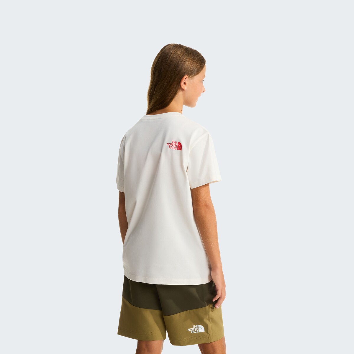 T-shirt korte mouwen, logo op de borst ecru, THE NORTH FACE