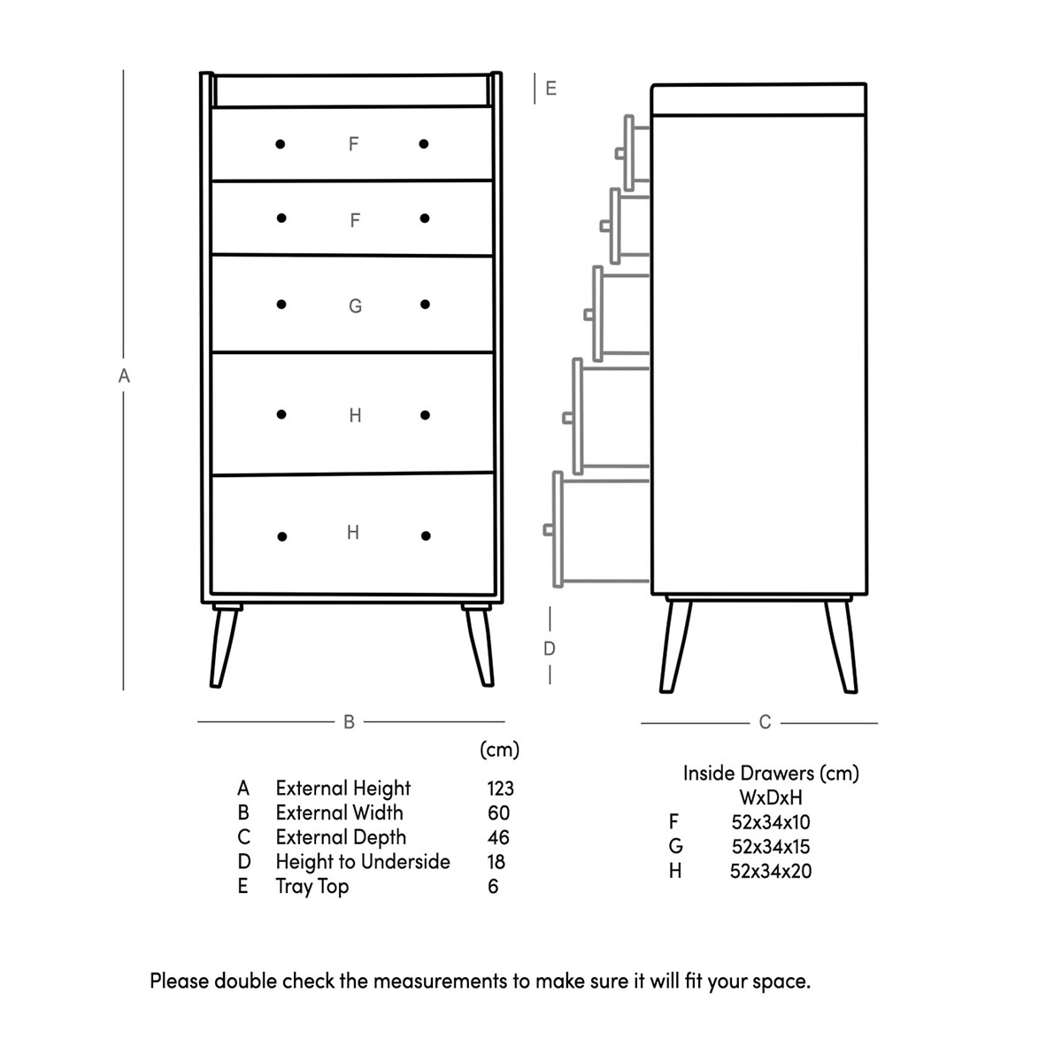 Fresco Mango Wood 5 Drawer Chest Of Drawers light wood, SWOON