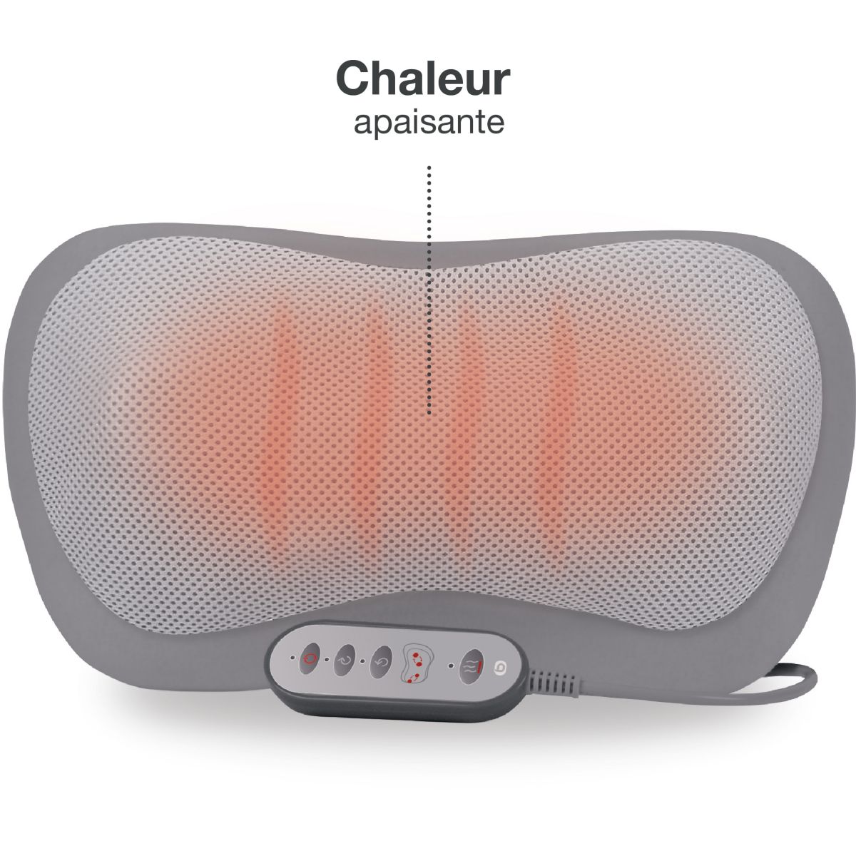 Coussin massant chauffant rechargeable eden gris, ESSENTIEL B