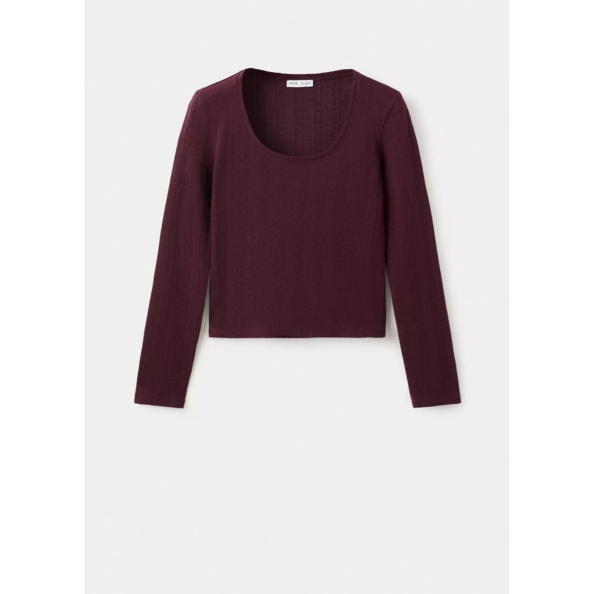 T-shirt en maille fine bordeaux, MANGO TEEN