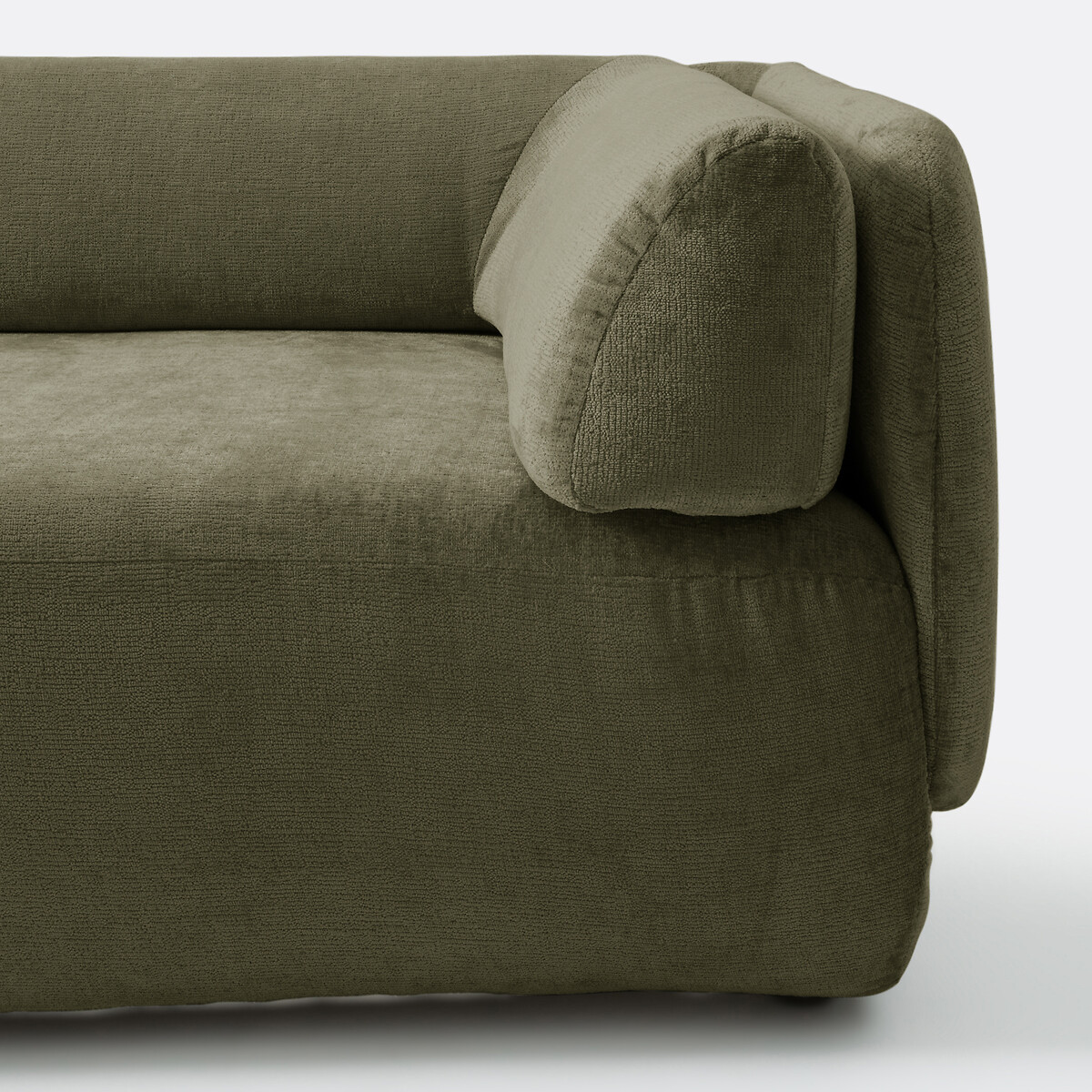 Longchair links, dik fluweel, Méridiano kaki , LA REDOUTE INTERIEURS