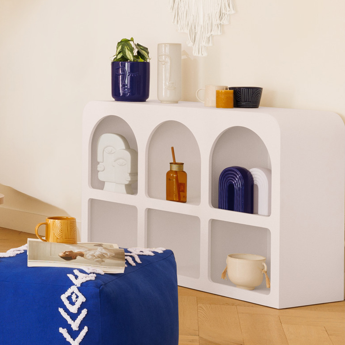 Meuble 6 niches SOLEYA blanc, ATMOSPHERA