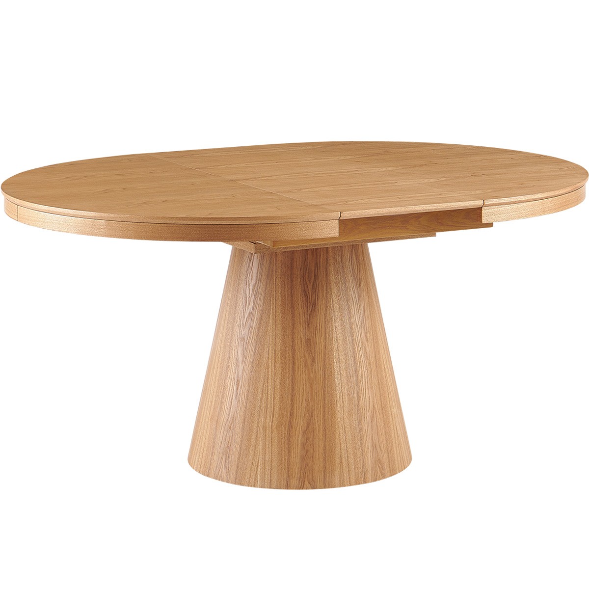 Table à manger ronde extensible 4/6 couverts effet Chêne - TRENTO chêne clair, HOMIFAB