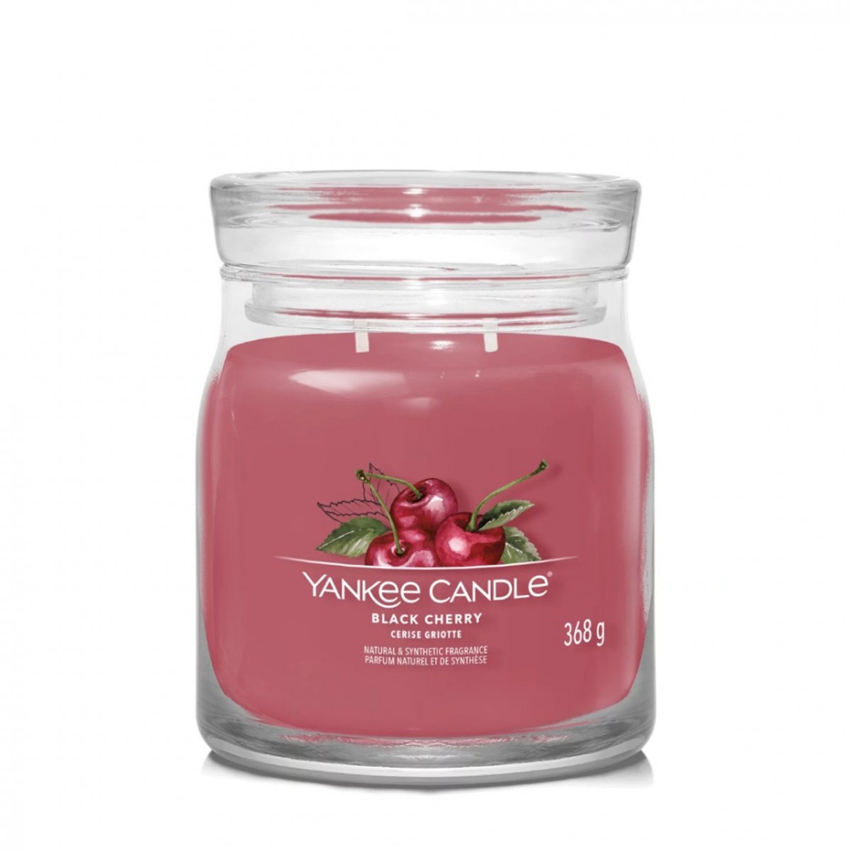 Bougie signature cerise griotte modèle moyen rose, YANKEE CANDLE