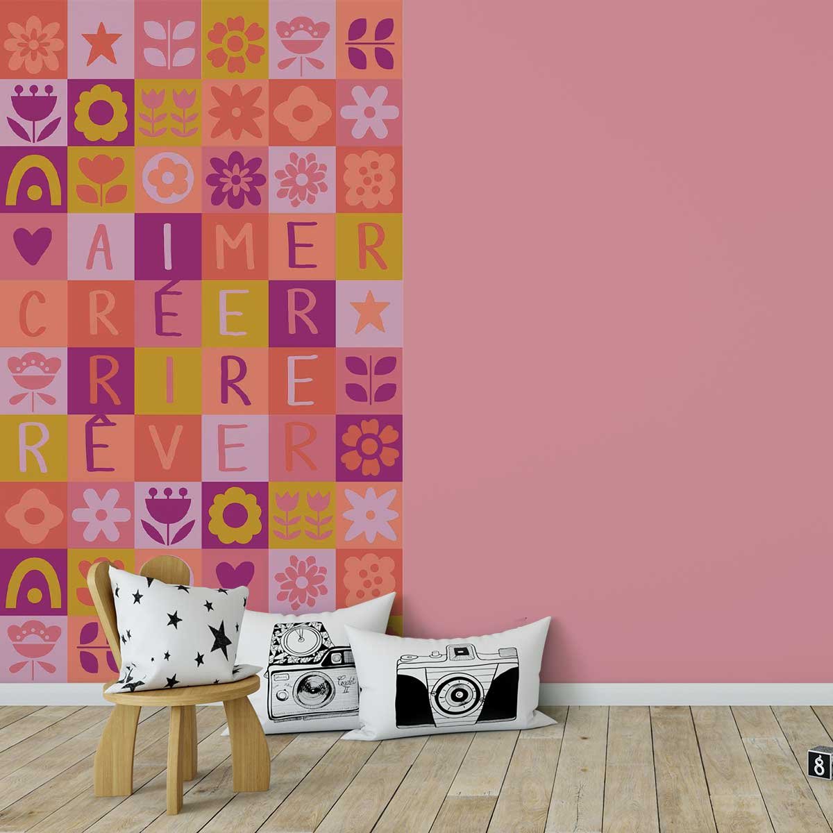 Papier peint aimer et rire intissé, HEXOA