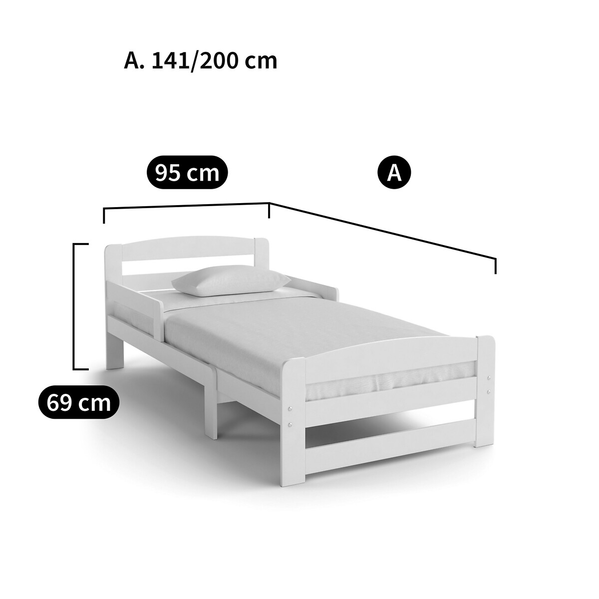 Evolutief bed, 1 persoon, Toudou wit, LA REDOUTE INTERIEURS