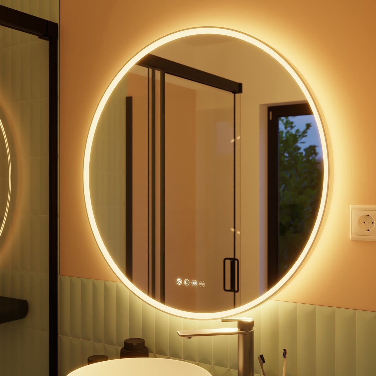 Miroir lumineux, NEO FRAME argent, SENSEA