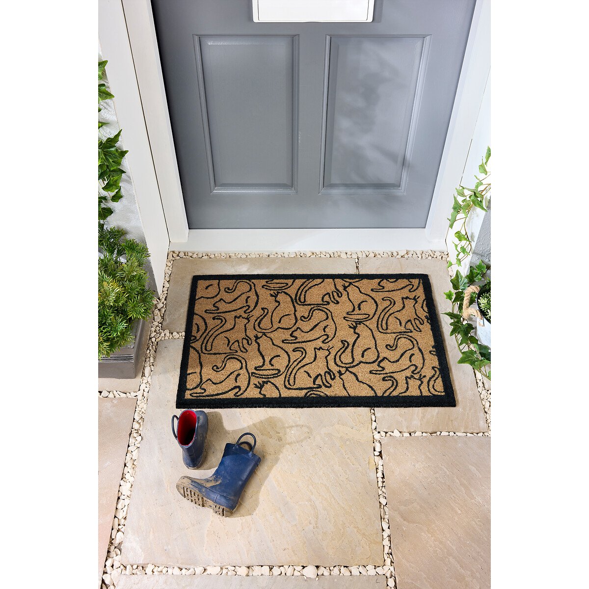 Outline Cats Coir Doormat beige, MY MAT