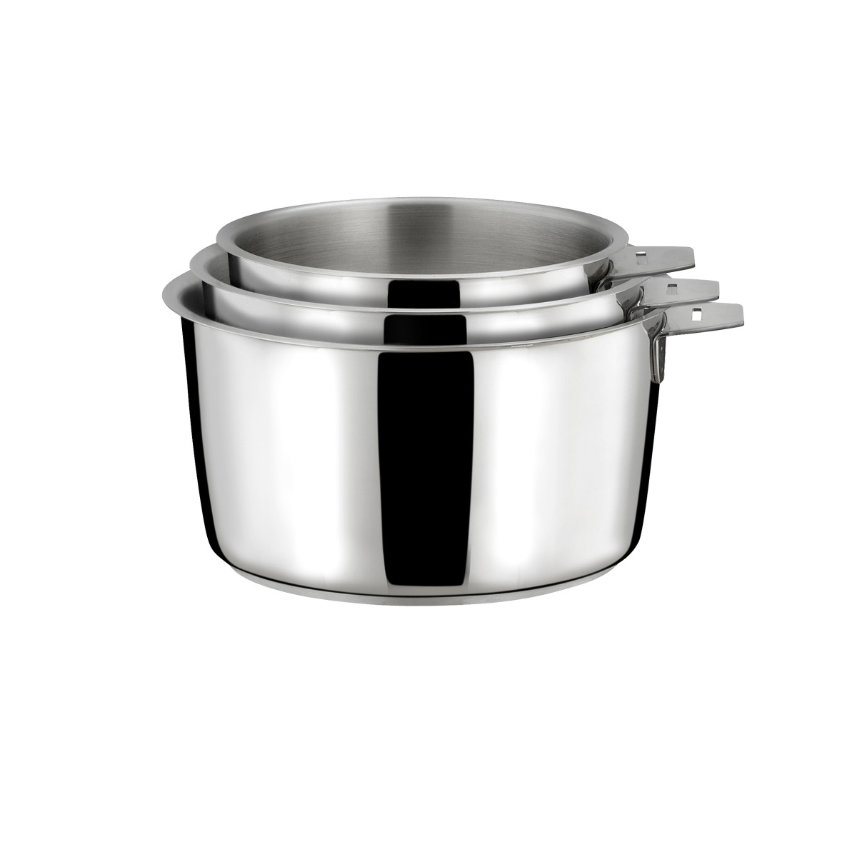 Lot 6 pièces - 3 casseroles, 2 poêles revêtement céramique et 1 poignée noire - MALICE inox, CUISINOX