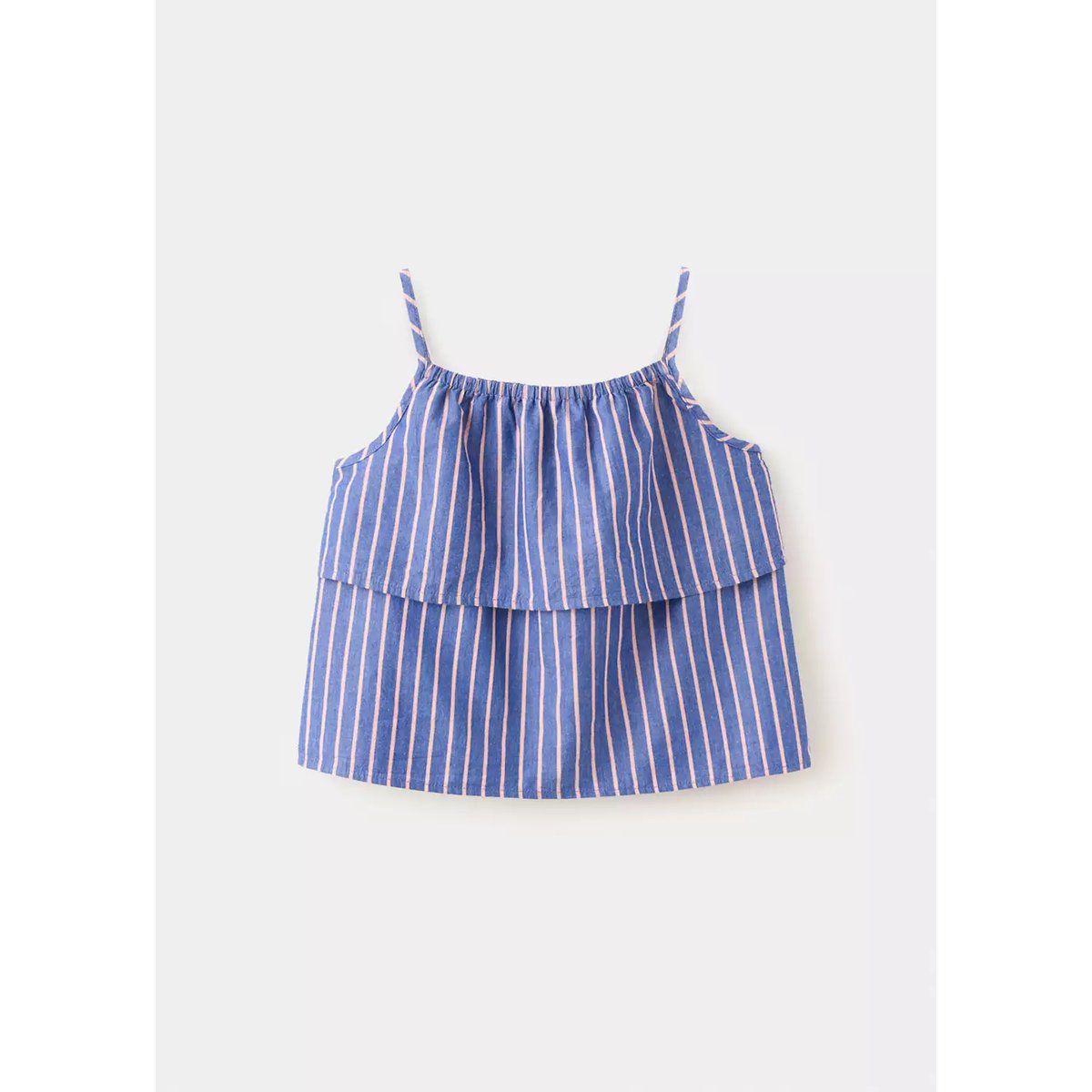Blouse à rayures en coton bleu, MANGO KIDS