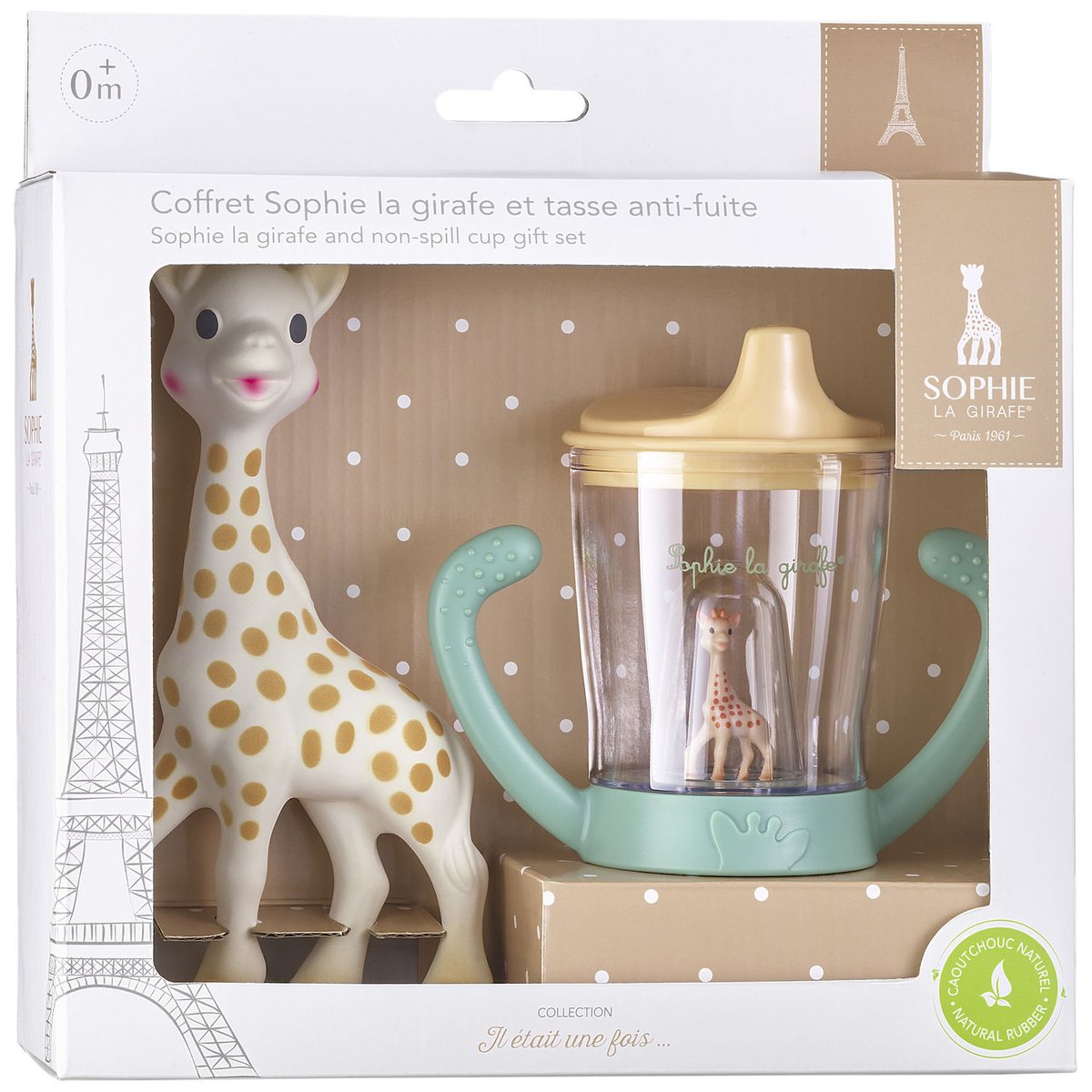 Coffret Sophie la girafe et tasse anti-fuite multicolore, SOPHIE LA GIRAFE