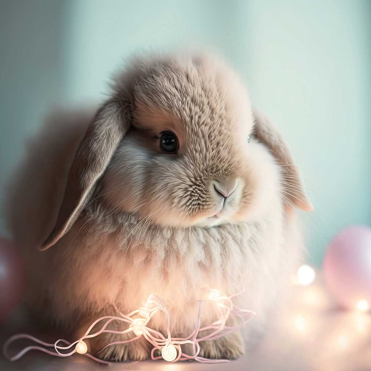 Affiche enfant lapin lumineux affiche seule, HEXOA
