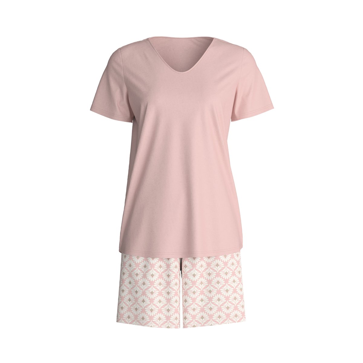 Pyjama court manches courtes Coton BLOOMING NIGHTS rose pêche, CALIDA