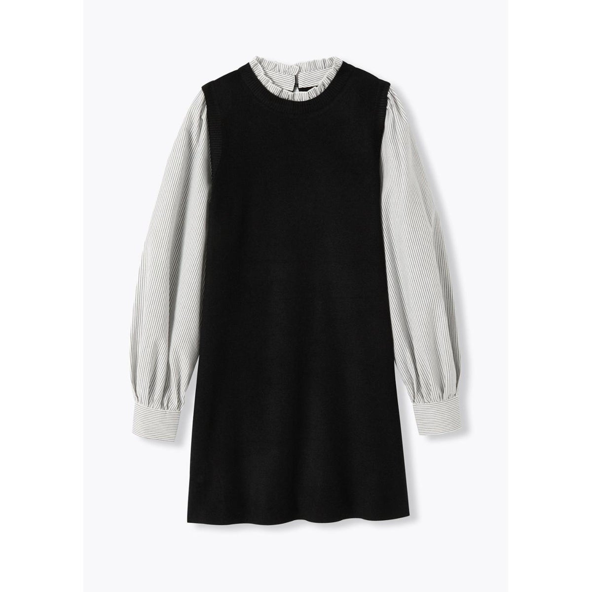 Robe tricot à effet superposé noir, PROMOD
