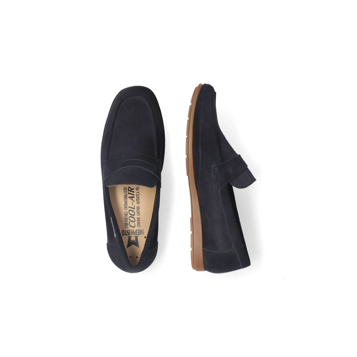 Mocassins en cuir ALEXIS bleu p5136607, MEPHISTO