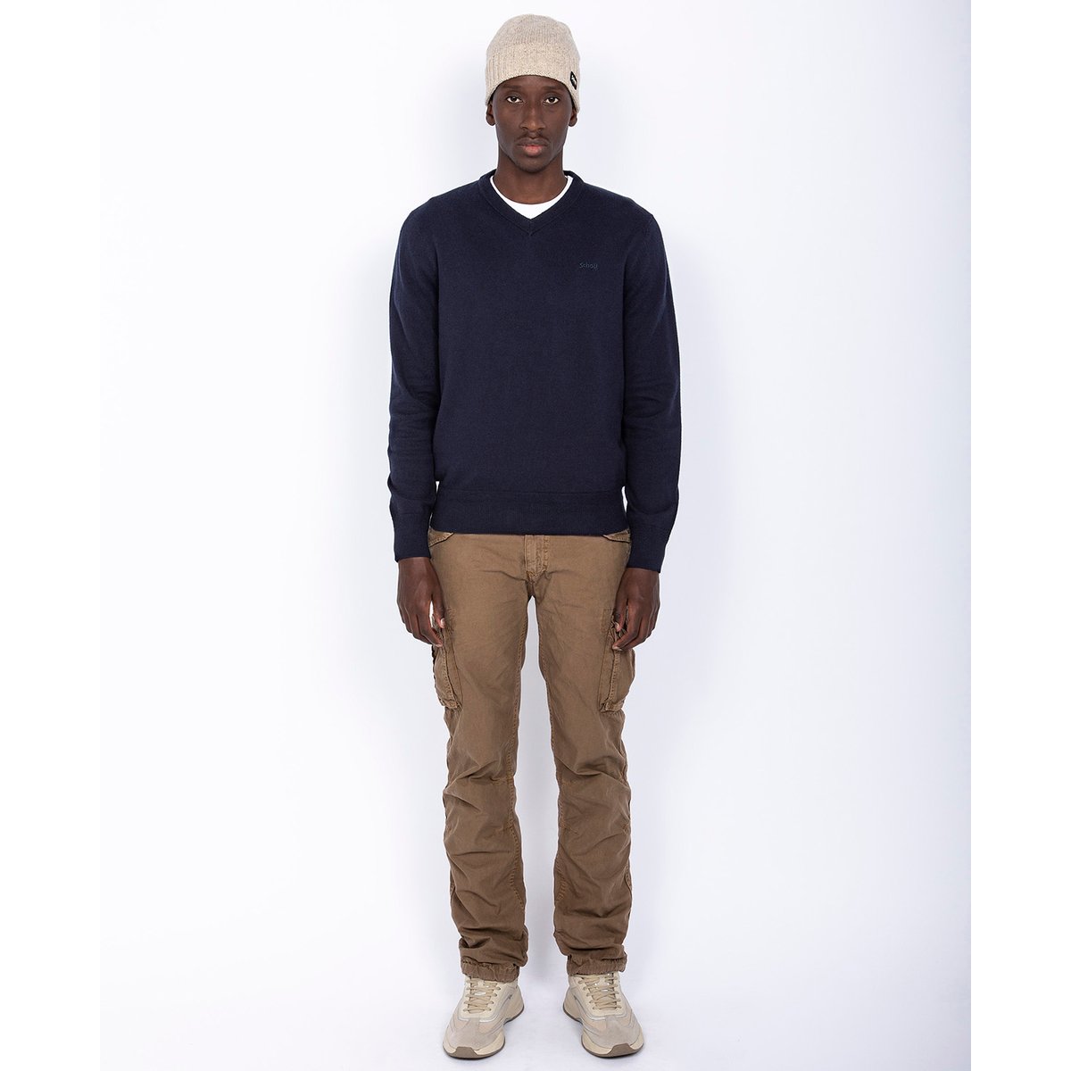 Pull En Coton Et Laine Pl Beal 2 bleu marine, SCHOTT