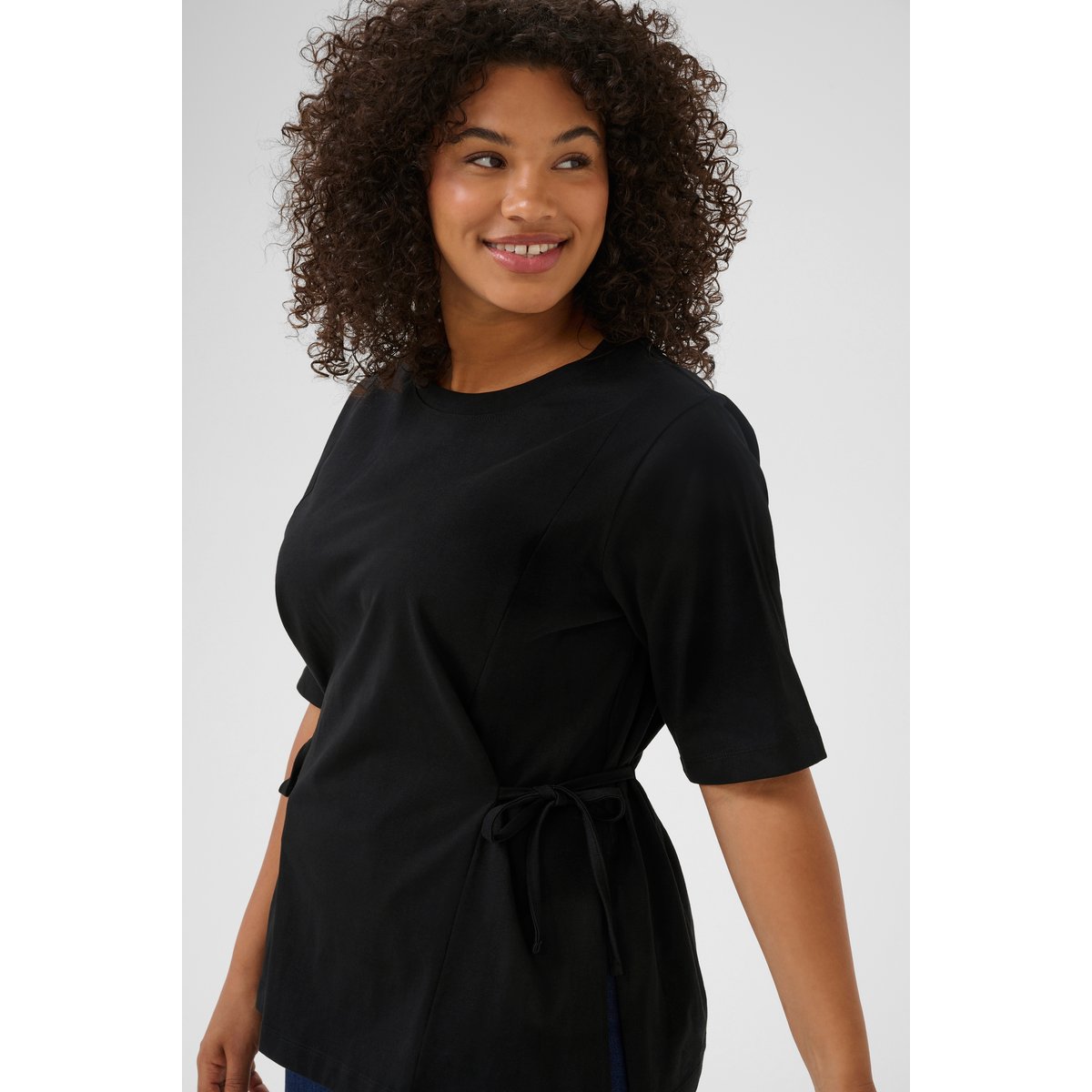 T-shirt noir black deep, KAFFE CURVE