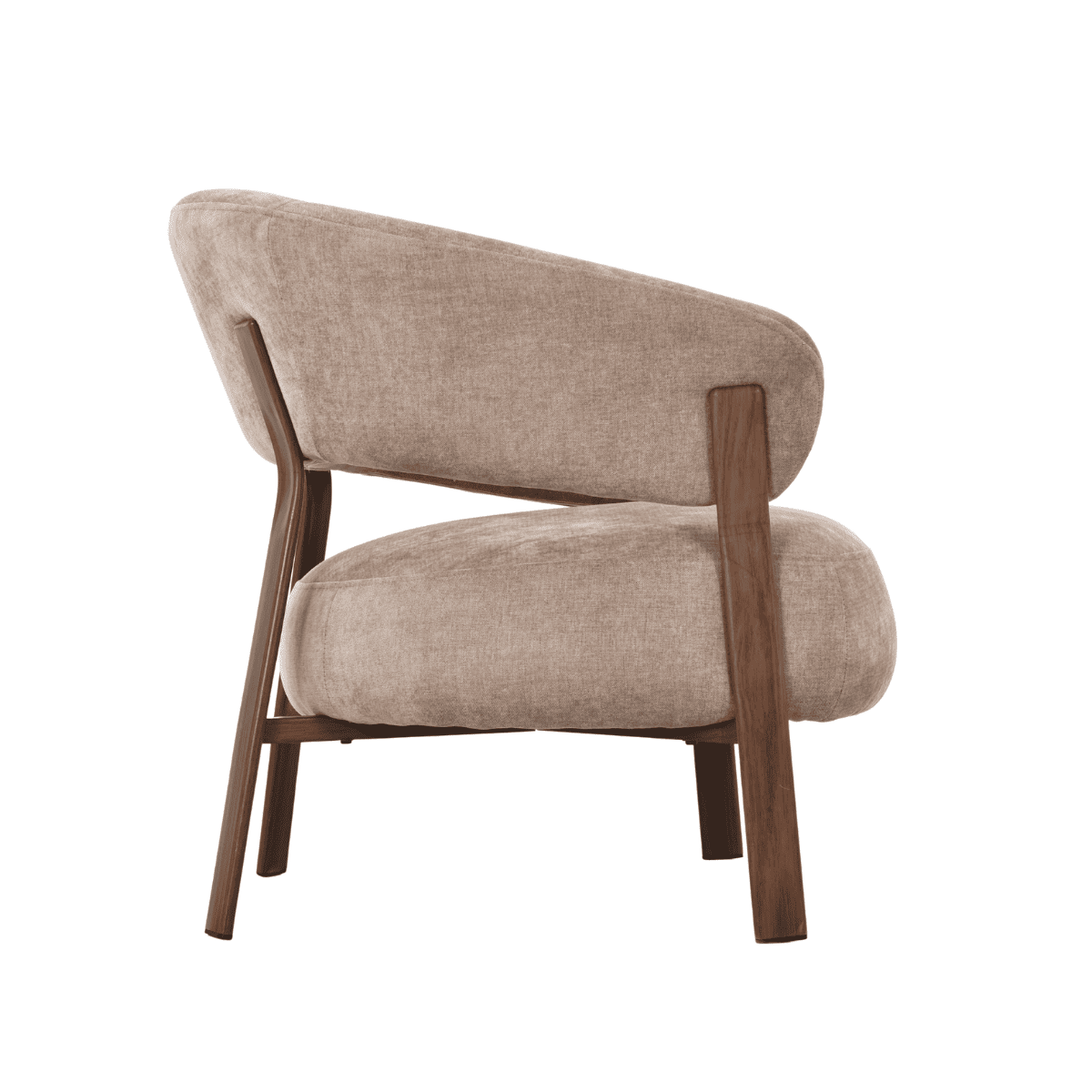 Fauteuil en tissu beige pieds effet noyer LIV beige, CALICOSY