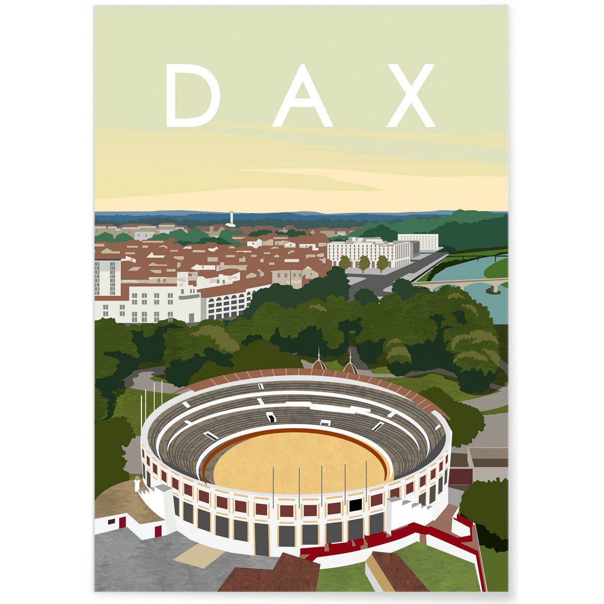 Affiche ville Dax blanc, L'AFFICHERIE