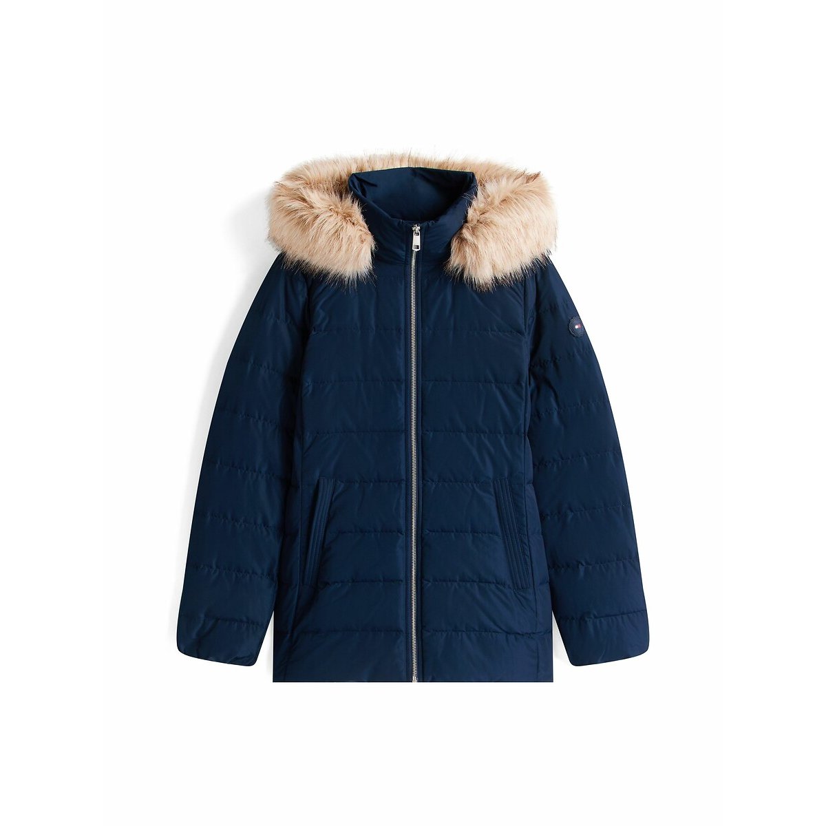 Halflange donsjas met kap marine , TOMMY HILFIGER