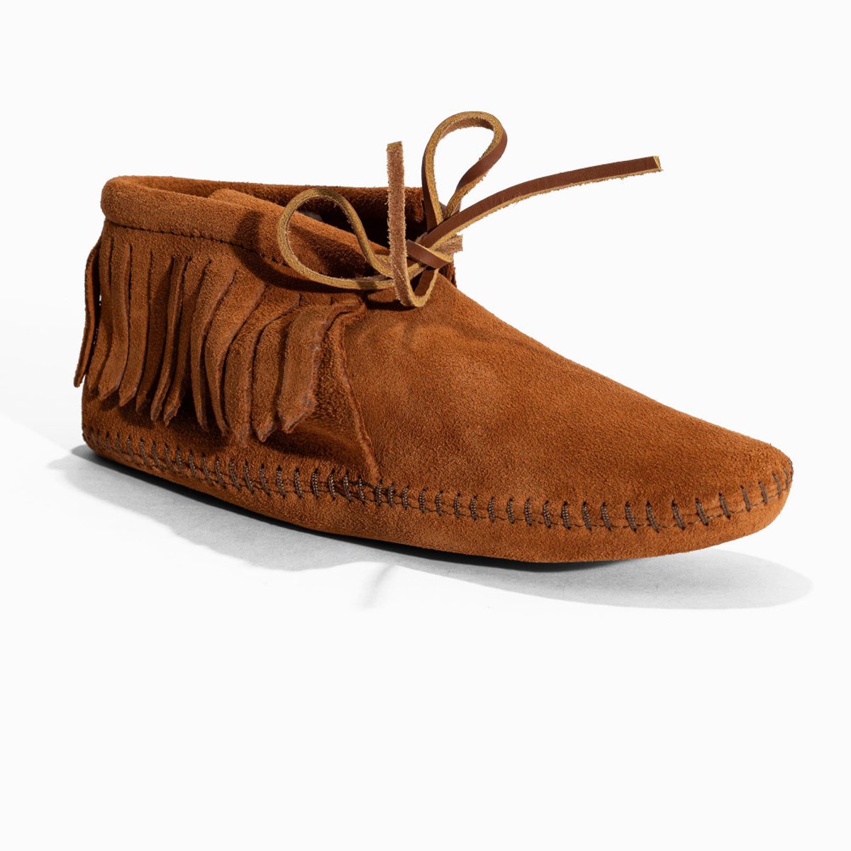 Bottes en cuir Classic Fringe Softsole marron, MINNETONKA