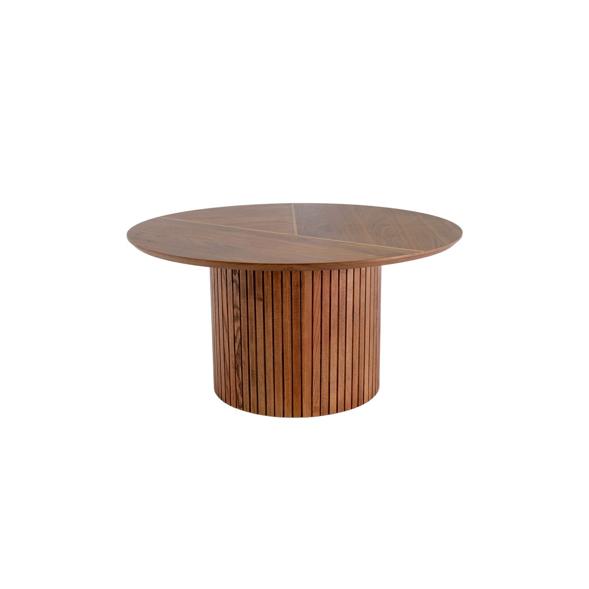 Table basse ronde en bois LIGNA bois foncé, PRODUIT INTERIEUR BRUT