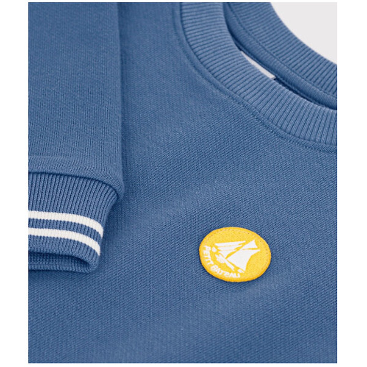 Plain Cotton Sweatshirt blue, PETIT BATEAU
