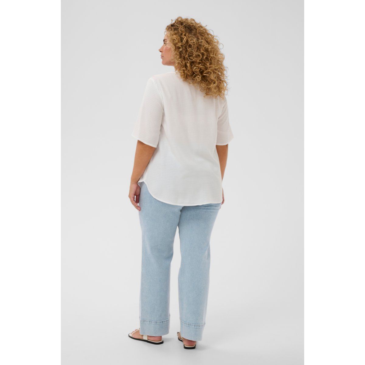 Blouse à manches courtes blanc chalk, KAFFE CURVE
