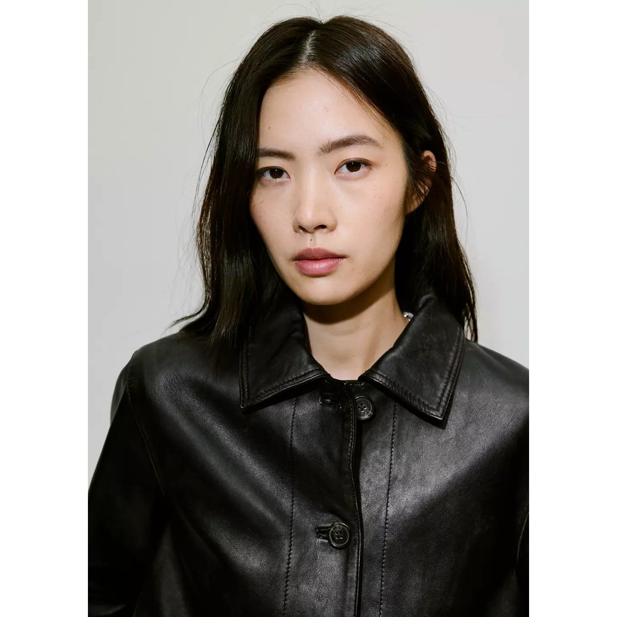 Veste cuir effet usé marron, MANGO