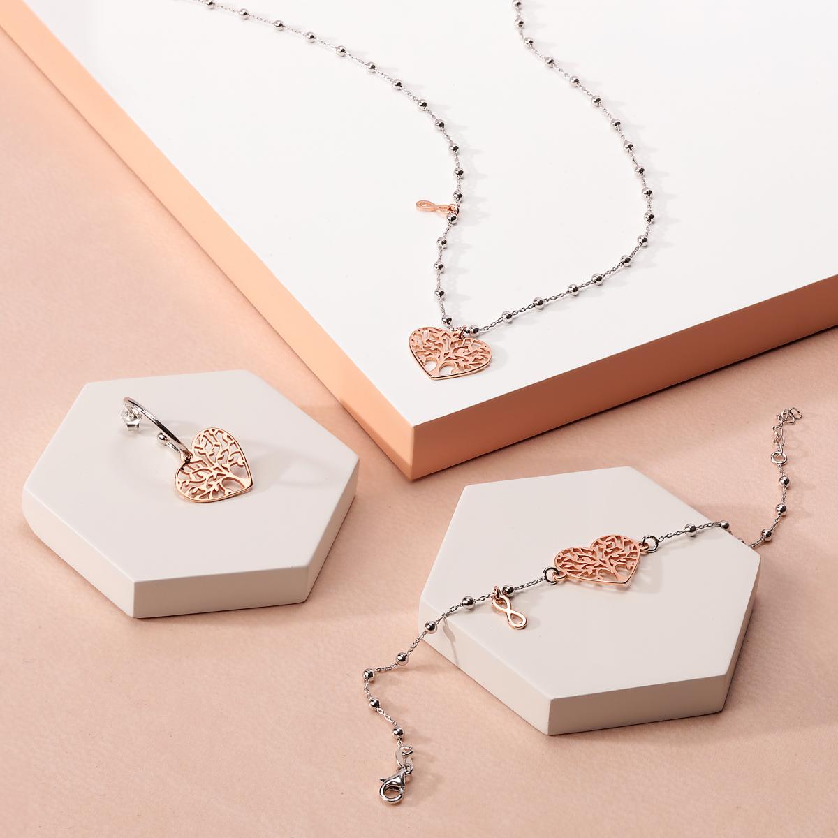 Collier en argent 925 BUENA SUERTE argent/or rose, BLUESPIRIT