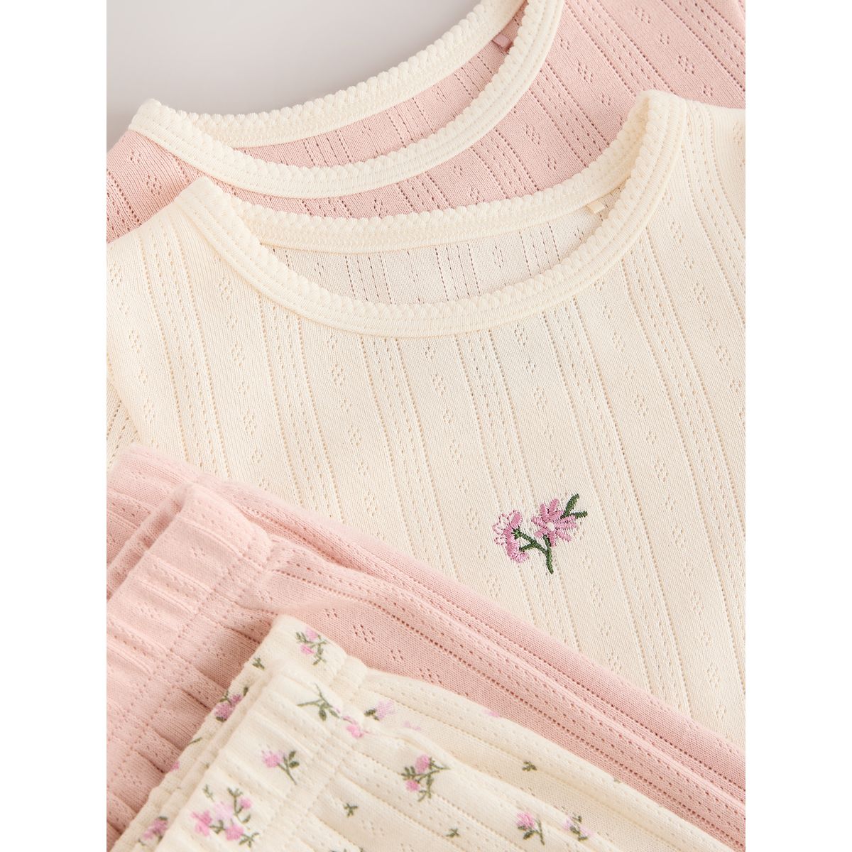 Pyjama style jogging en pointelle, lot de 2 rose, NEXT