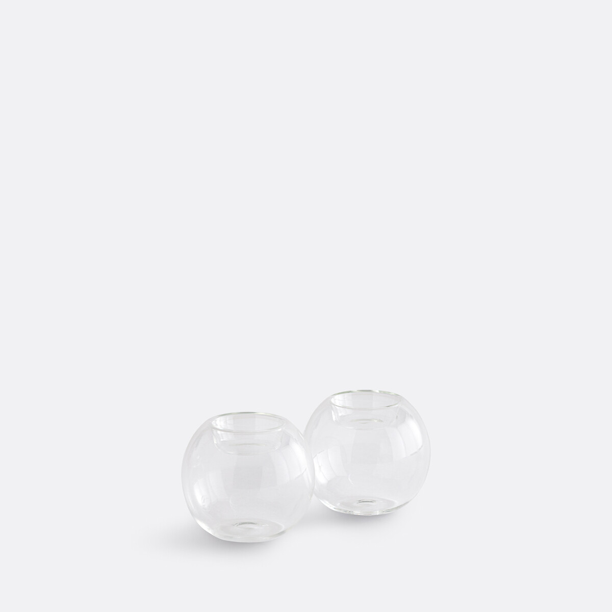 Set of 2 Ovia Transparent Glass Candleholders Height 7.5cm transparent, LA REDOUTE INTERIEURS