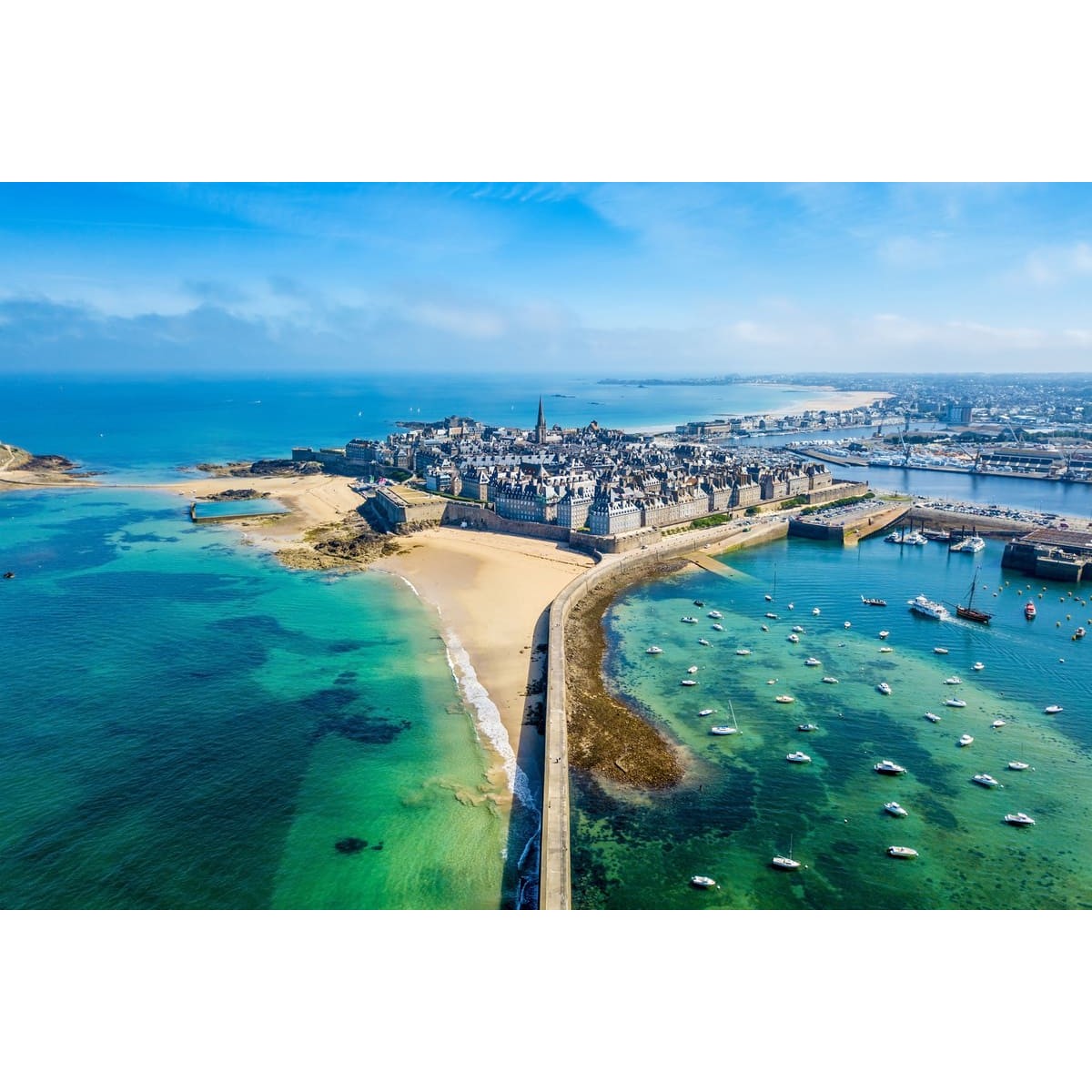 Tableau Mural Saint-malo Vue Du Ciel PLAGE tableaux sur toile-bleu, CEANOTHE