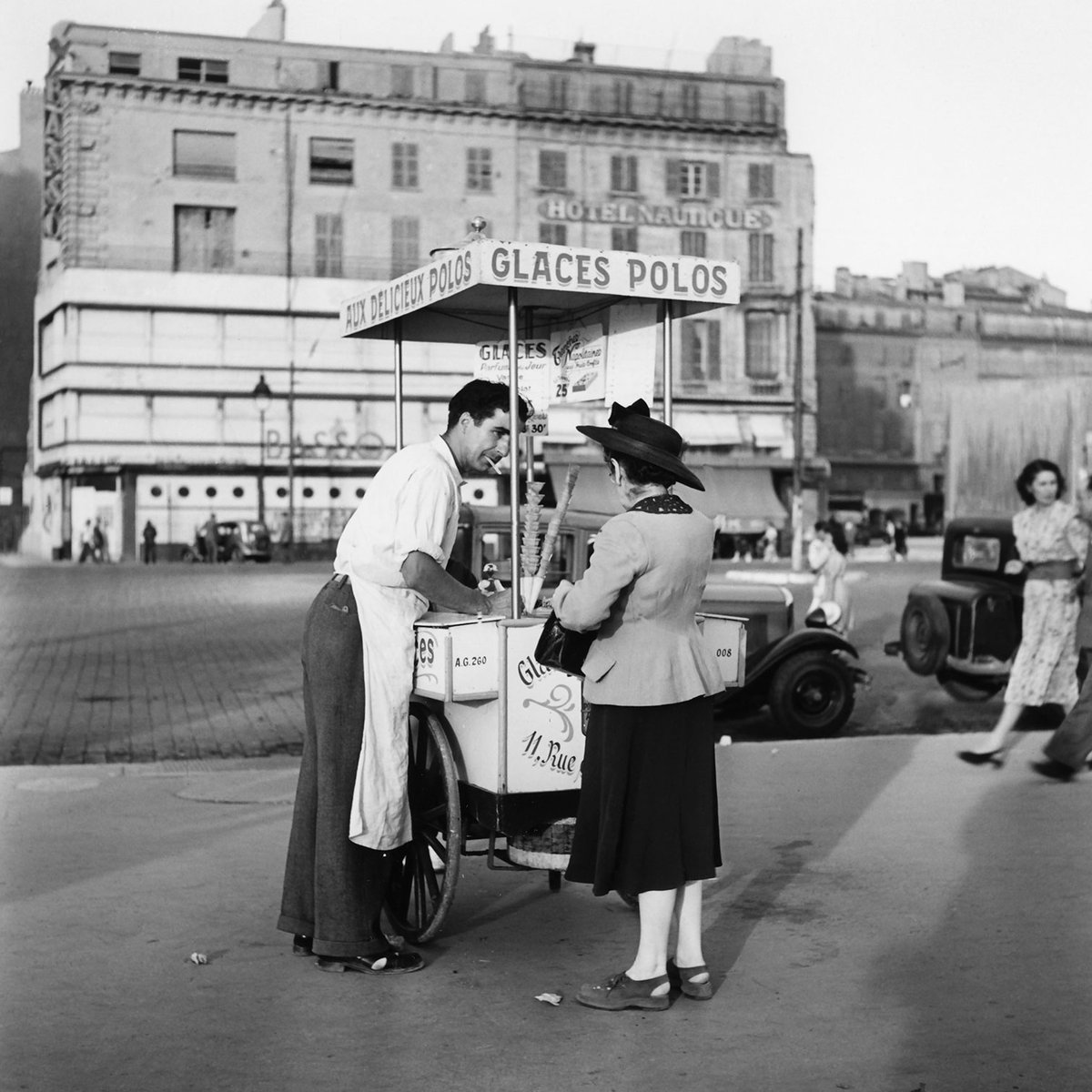 Deco photo ancienne de Marseille - Glaces Polos tableau alu dibond, HEXOA