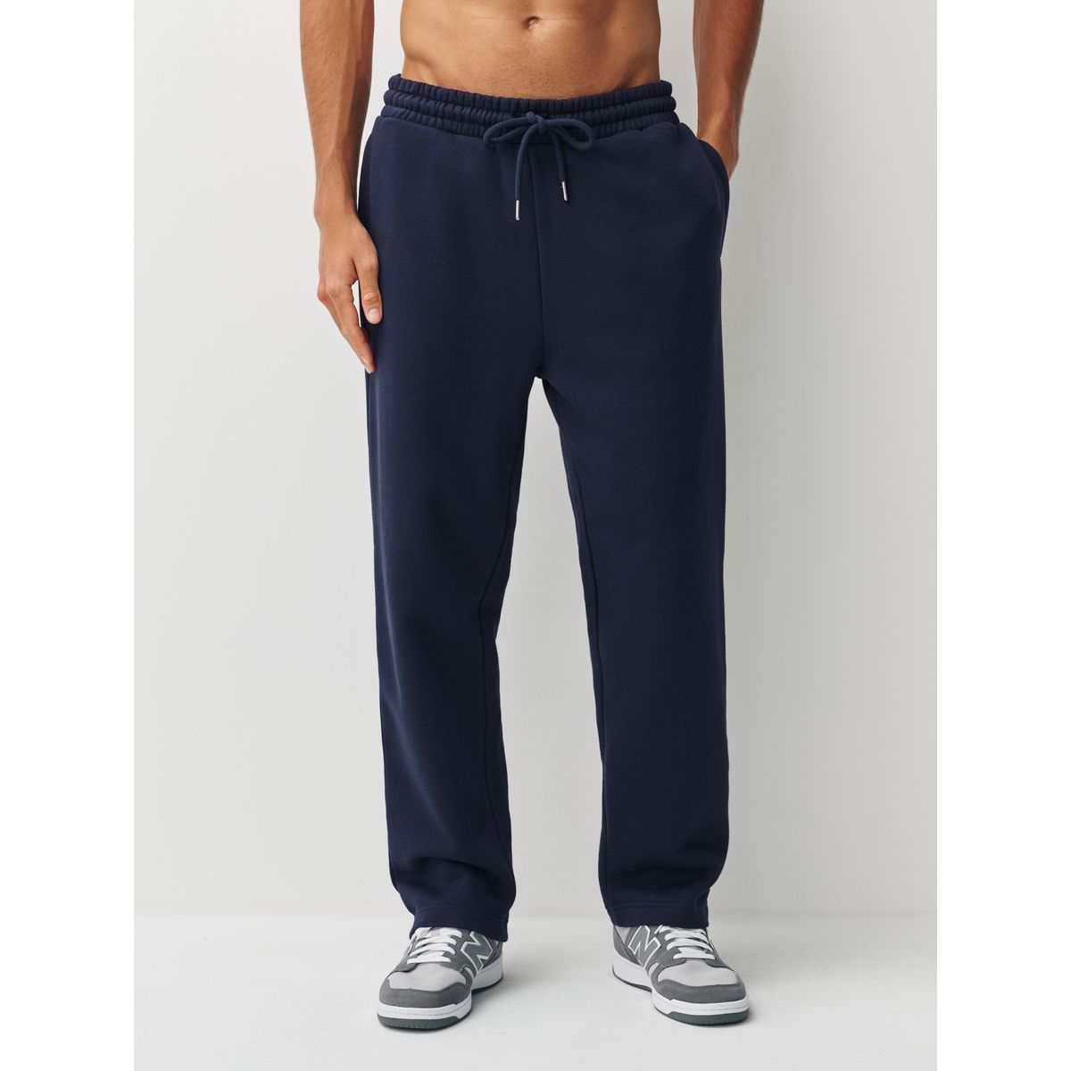 Pantalon de jogging droit épais, lot 2 gris chiné/bleu marine, NEXT