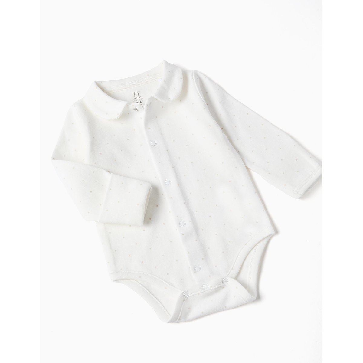 Ensemble body en coton + salopette en velours gris clair, ZIPPY