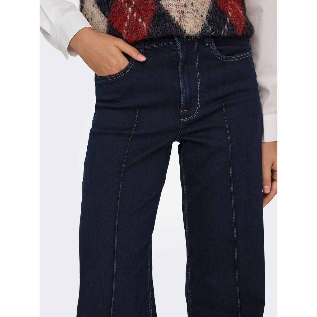 Jean À Jambe Large dark blue denim, ONLY