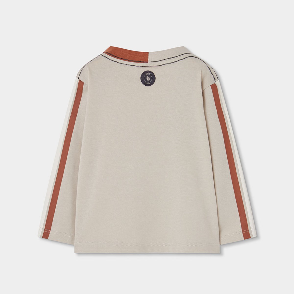 T-shirt garçon maille imprimé montagne beige, BOBOLI