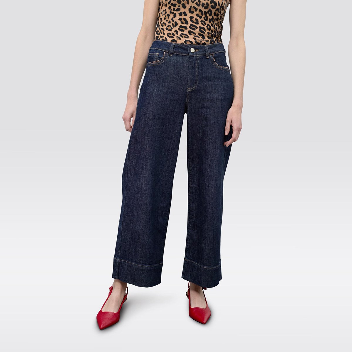 Jean wide leg taille haute denim, LOLA CASADEMUNT
