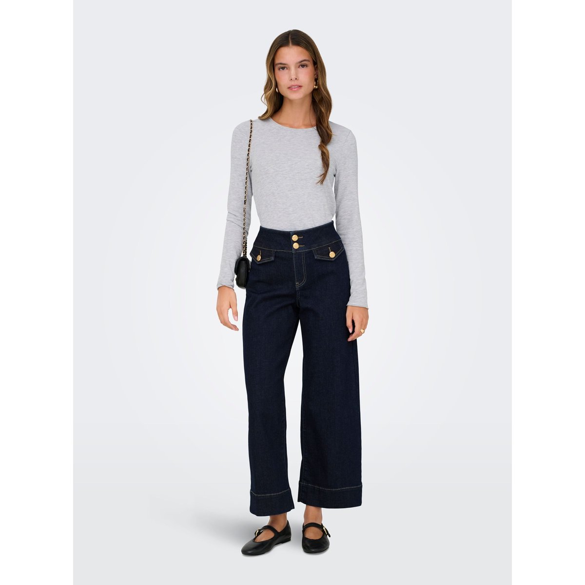 Jean À Jambe Large dark blue denim, ONLY
