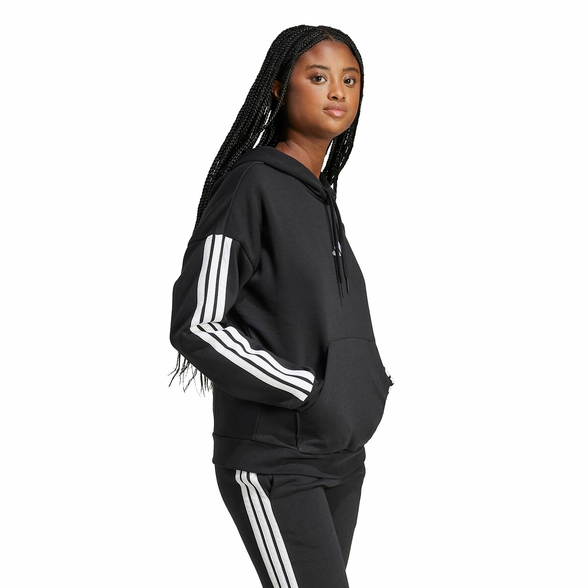Sweat à capuche Essentials 3-Stripes noir, ADIDAS SPORTSWEAR