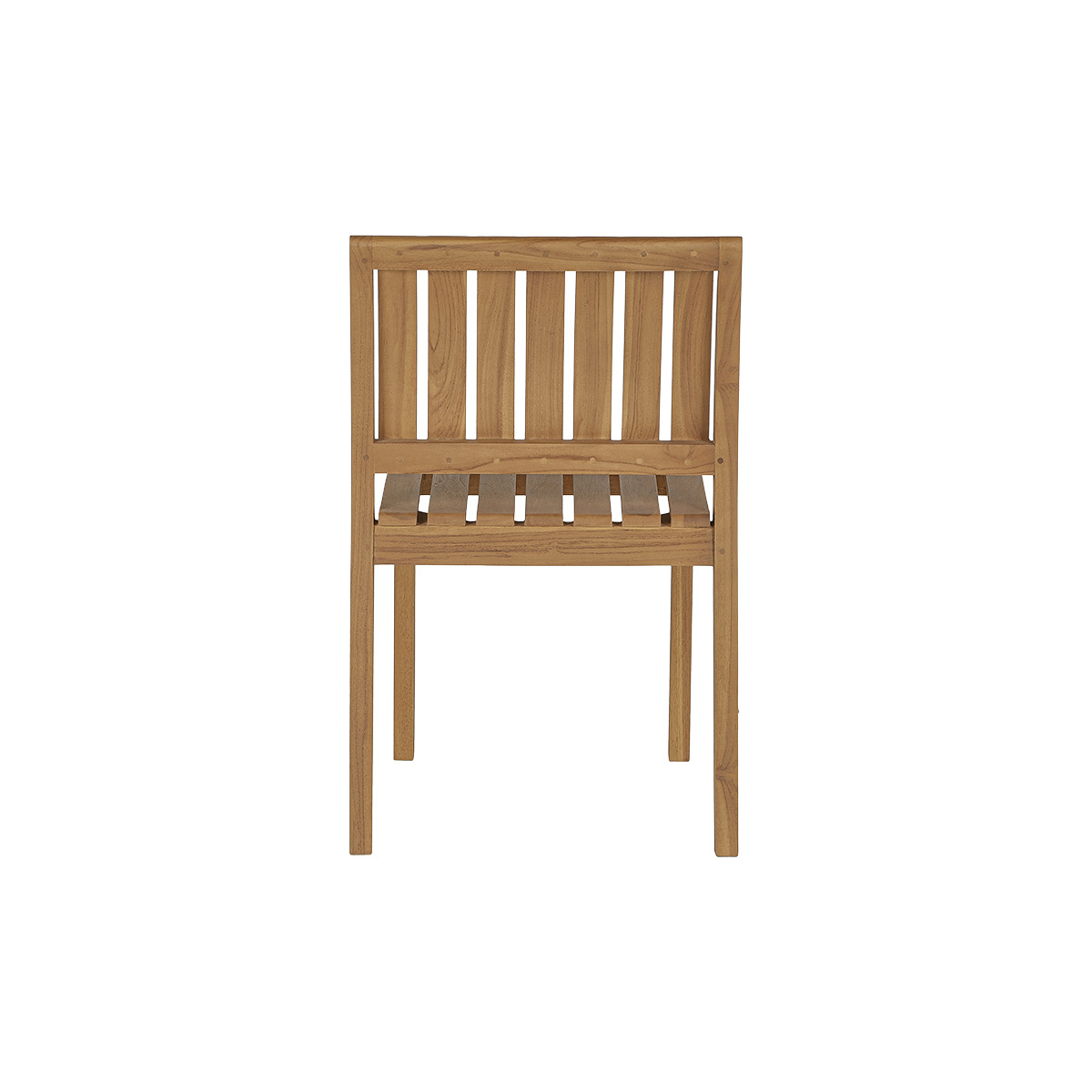 Chaises de jardin empilables en bois teck massif (lot de 2) TECKA couleur unique, MILIBOO