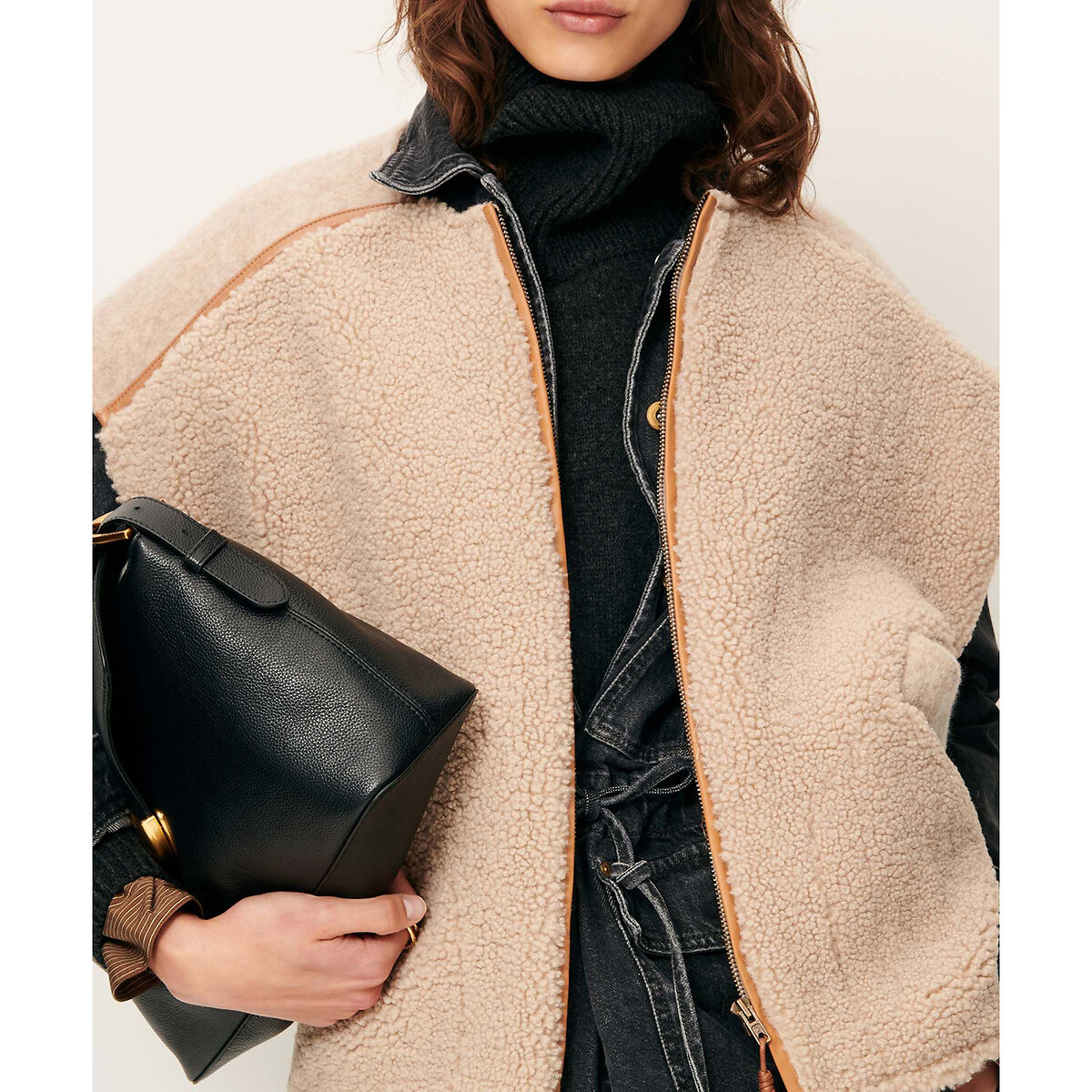 Mounty Sleeveless Sherpa Jacket beige, SESSUN