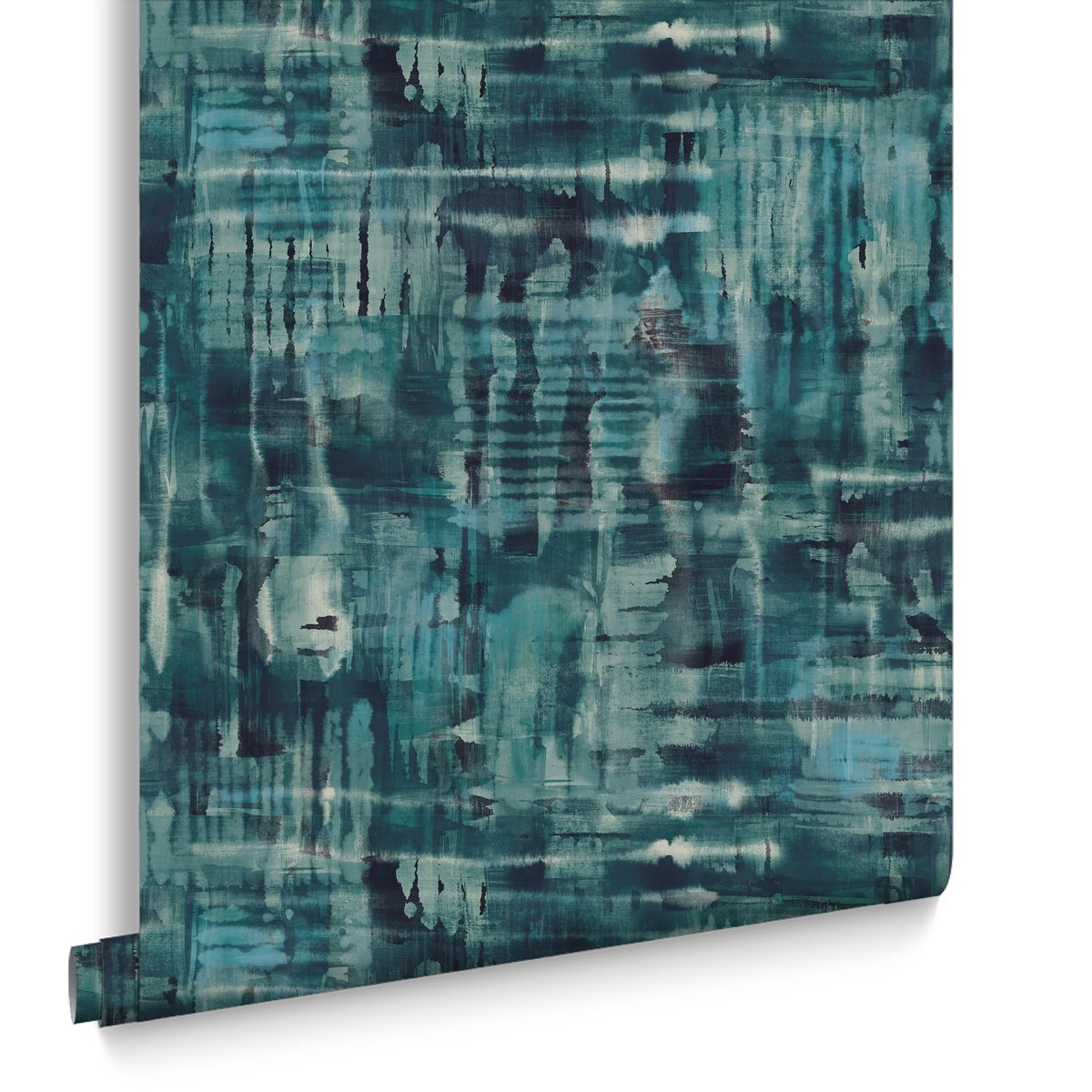 Papier peint Reecho Teal bleu, GRAHAM ET BROWN