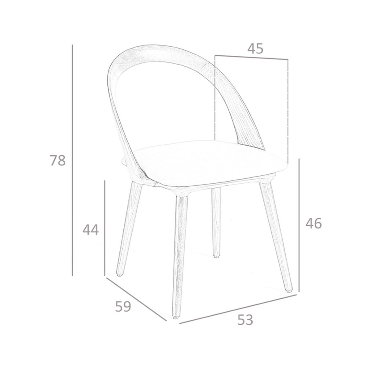 Chaise en similicuir noyer et vison noyer | visón, ANGEL CERDA
