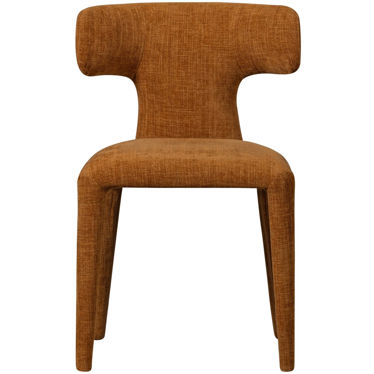 Lot de 2 chaises de salle à manger en polyester PERMIT orange, WOOOD